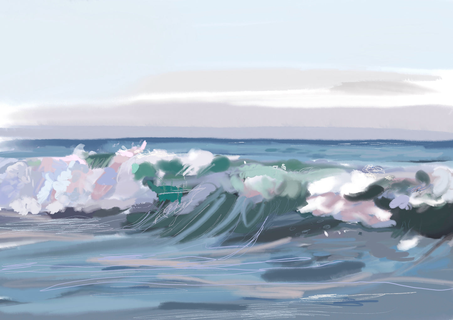 Wave coming in to Main Beach