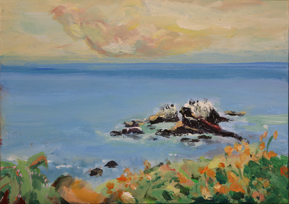 Crescent beach, Laguna, original painting, 5x7 inches