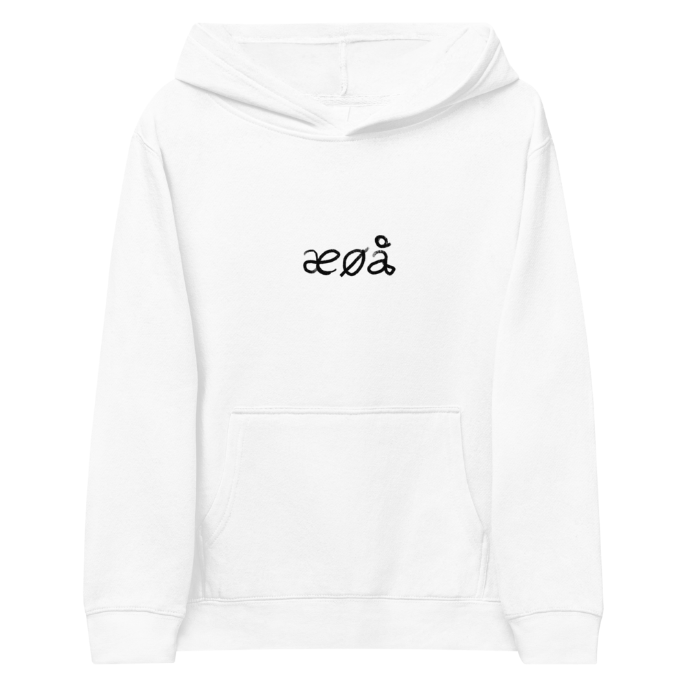 Norwegian letters on Kids fleece hoodie