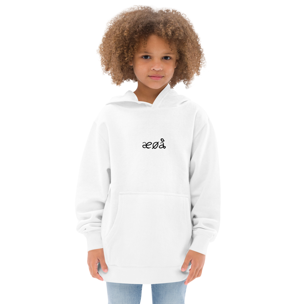 Norwegian letters on Kids fleece hoodie